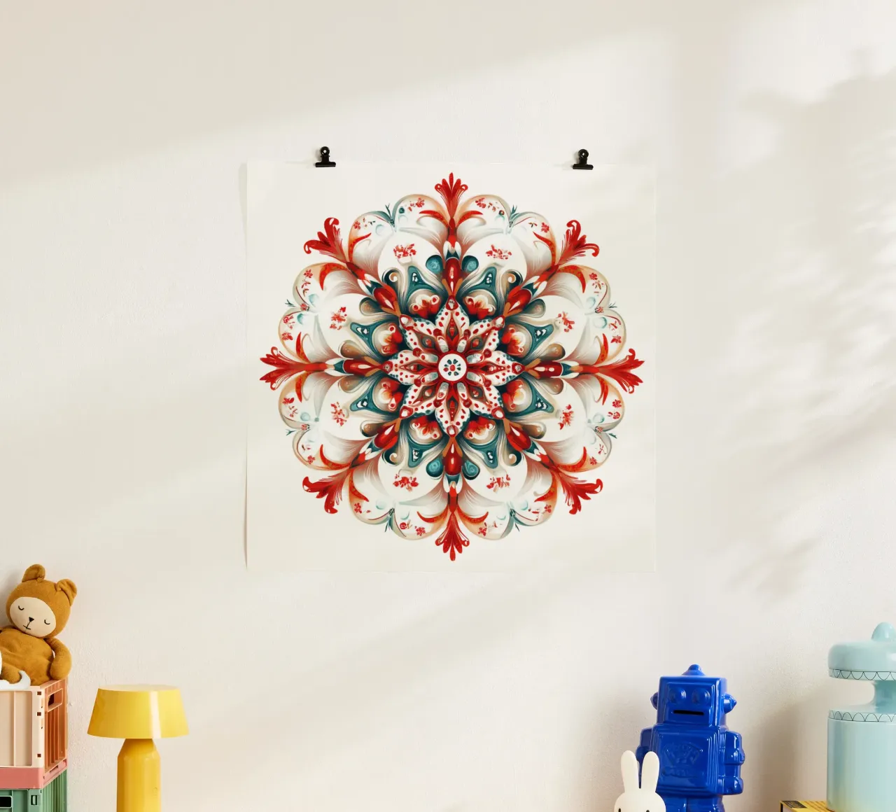 Mandala di Natale poster con telaio in plastica da Spiritual Touch