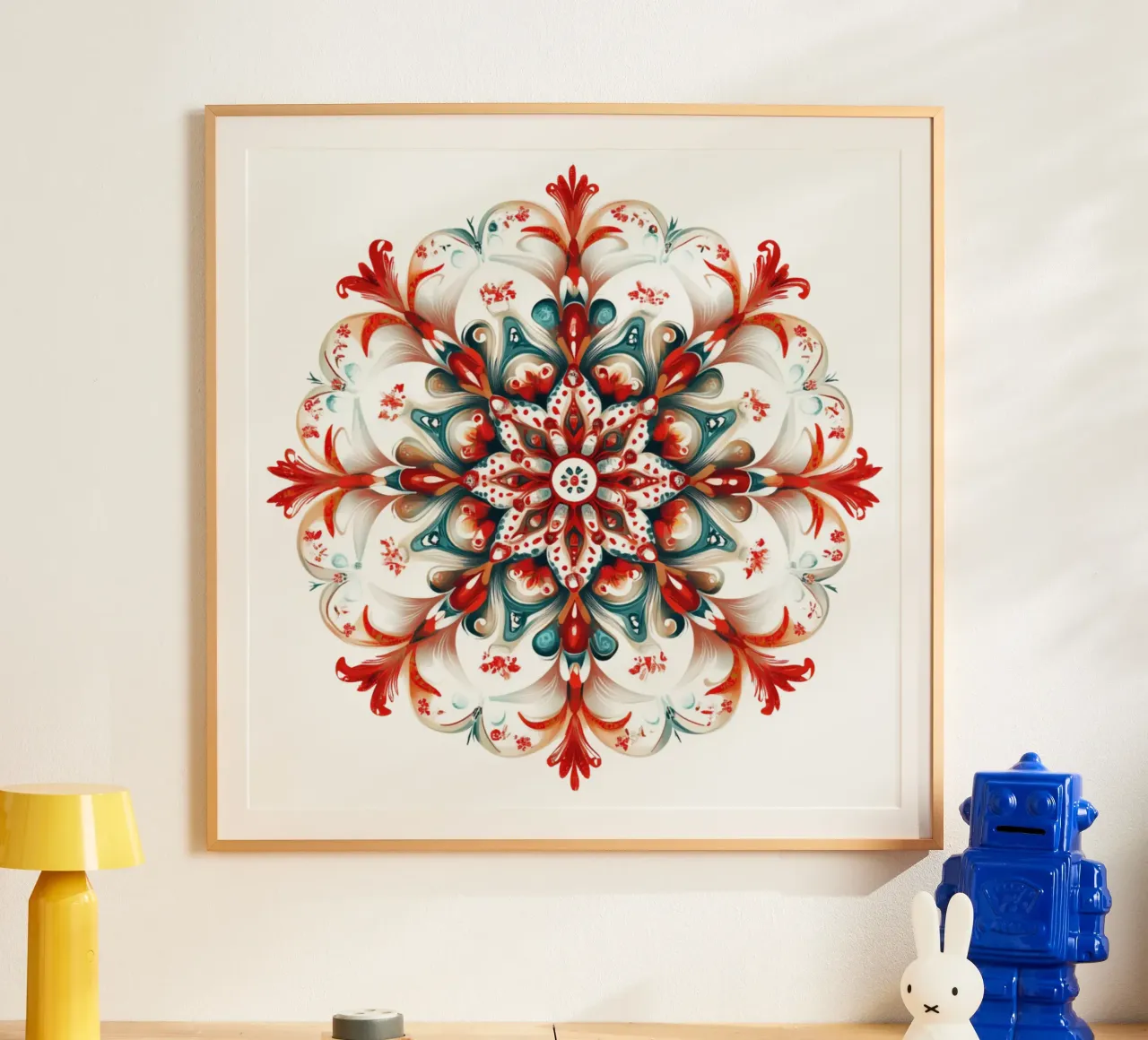 Mandala di Natale poster con telaio in plastica da Spiritual Touch