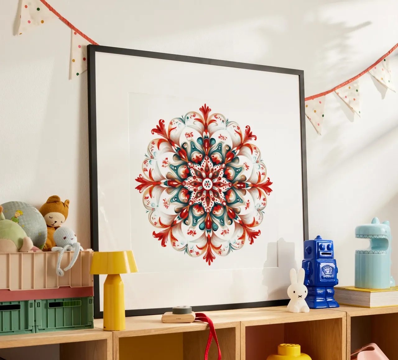 Mandala di Natale poster con telaio in plastica da Spiritual Touch