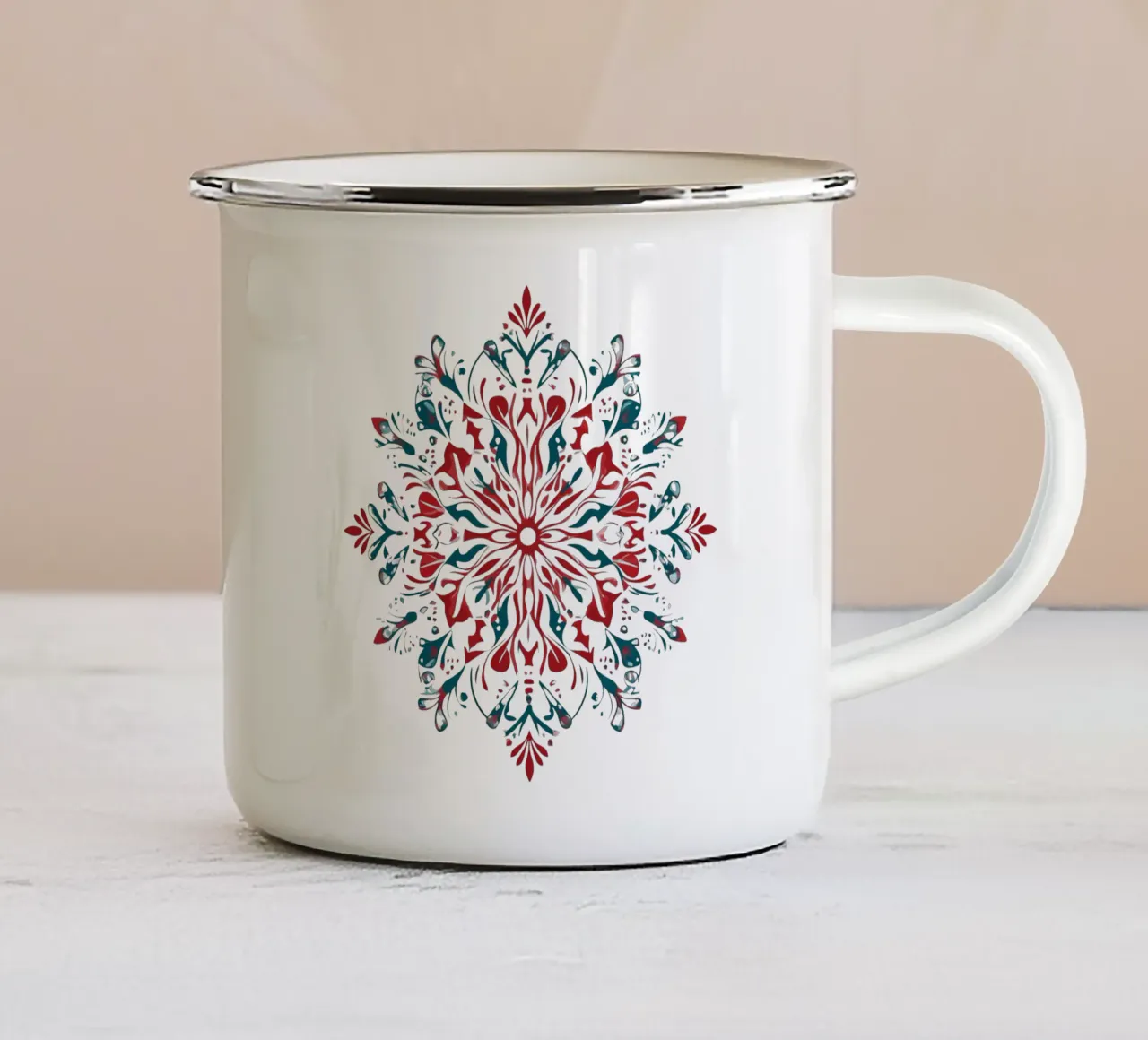 Mandala di Natale tazza in smalto da Spiritual Touch