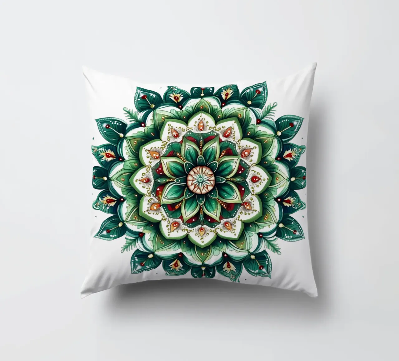 Christmas Mandala decorative cushion by Spiritual Touch