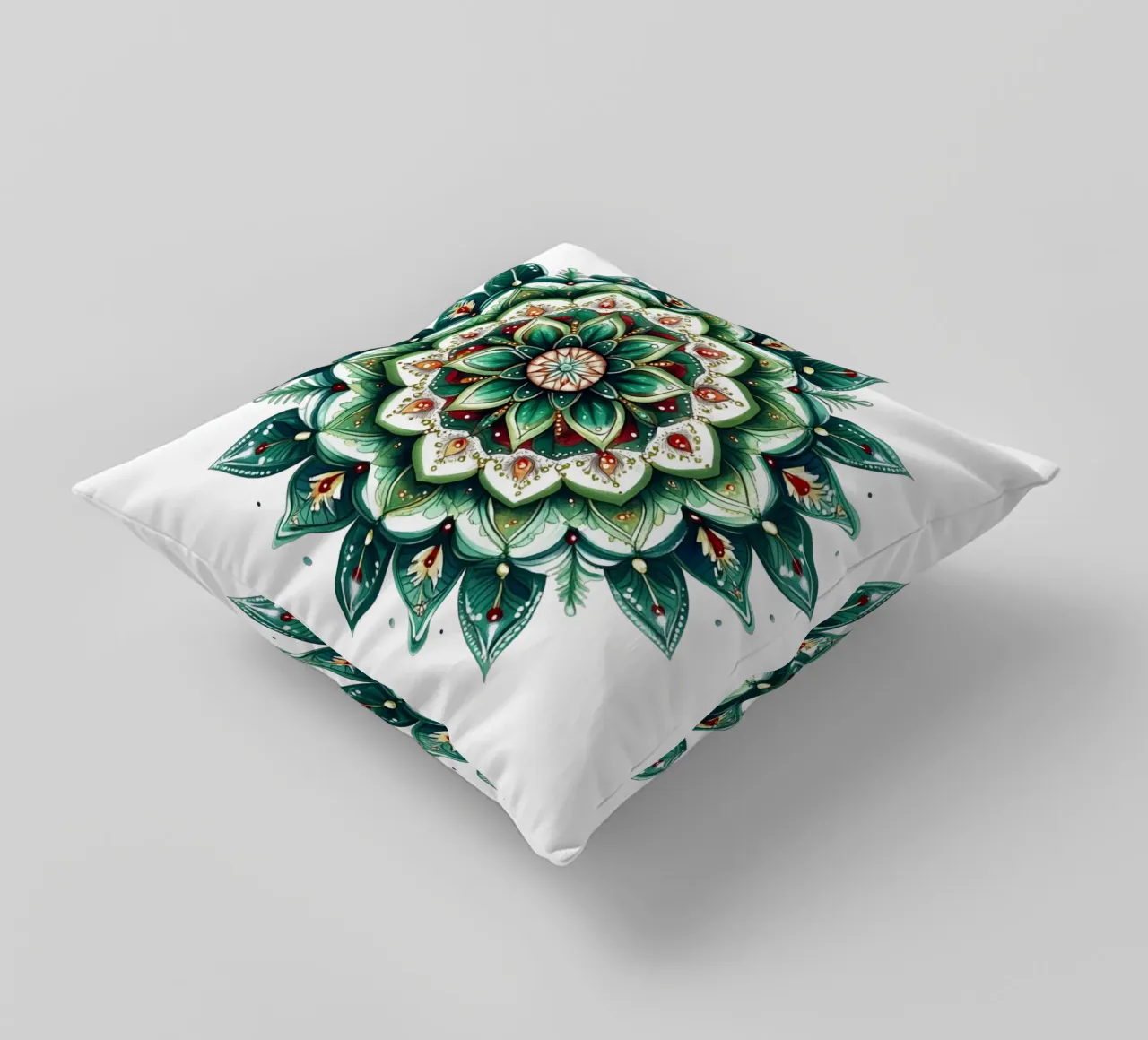 Christmas Mandala decorative cushion by Spiritual Touch