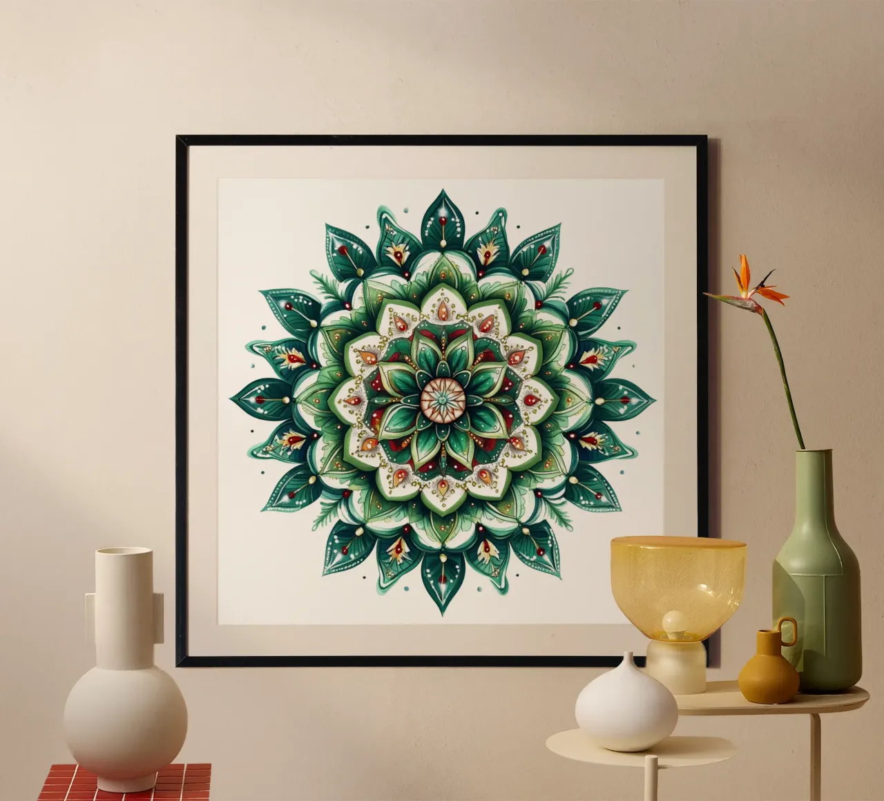 Mandala di Natale poster con telaio in plastica da Spiritual Touch