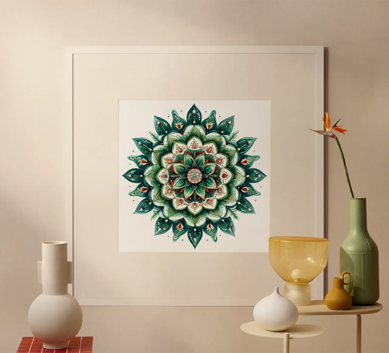 Mandala di Natale poster con telaio in plastica da Spiritual Touch