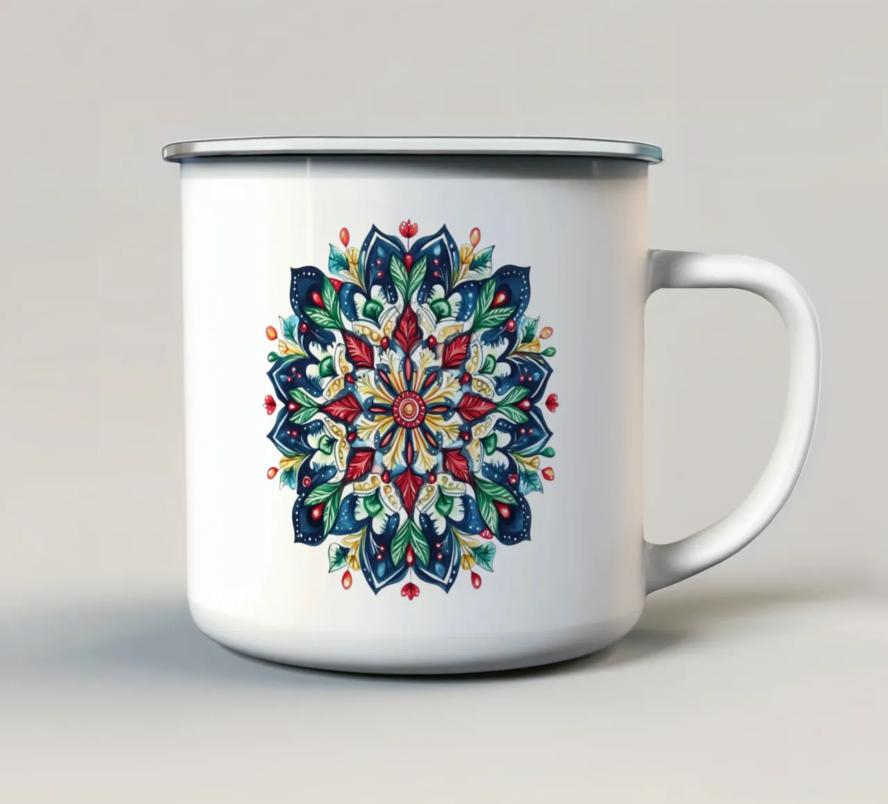 Mandala di Natale tazza in smalto da Spiritual Touch