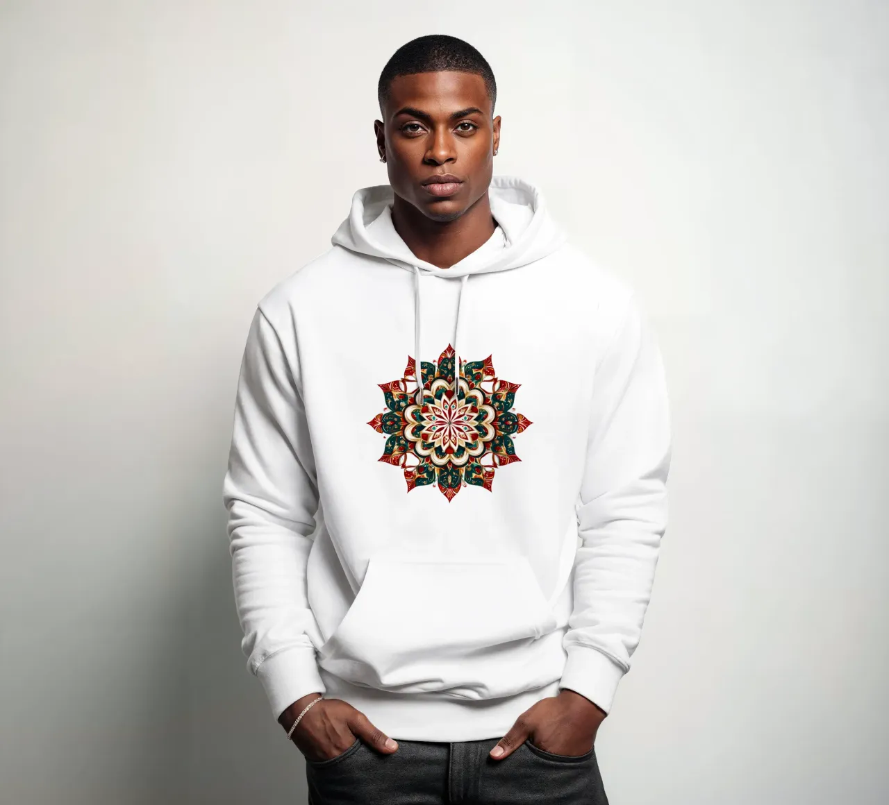 Mandala di Natale felpa con cappuccio da Spiritual Touch