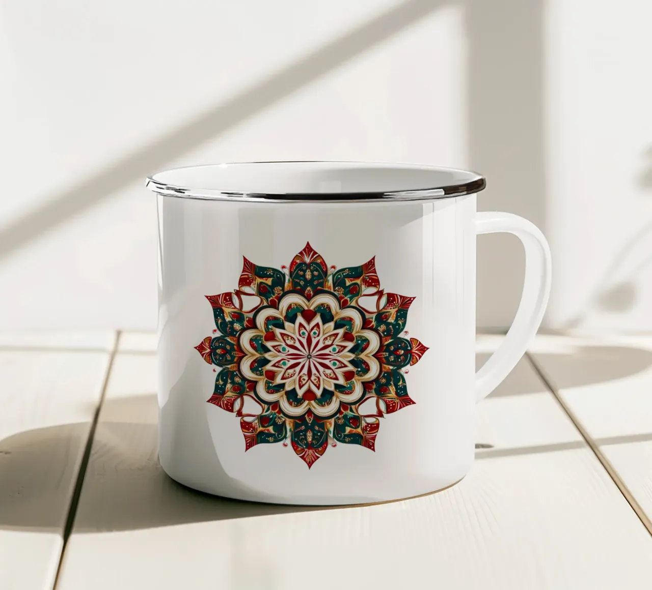 Mandala di Natale tazza in smalto da Spiritual Touch