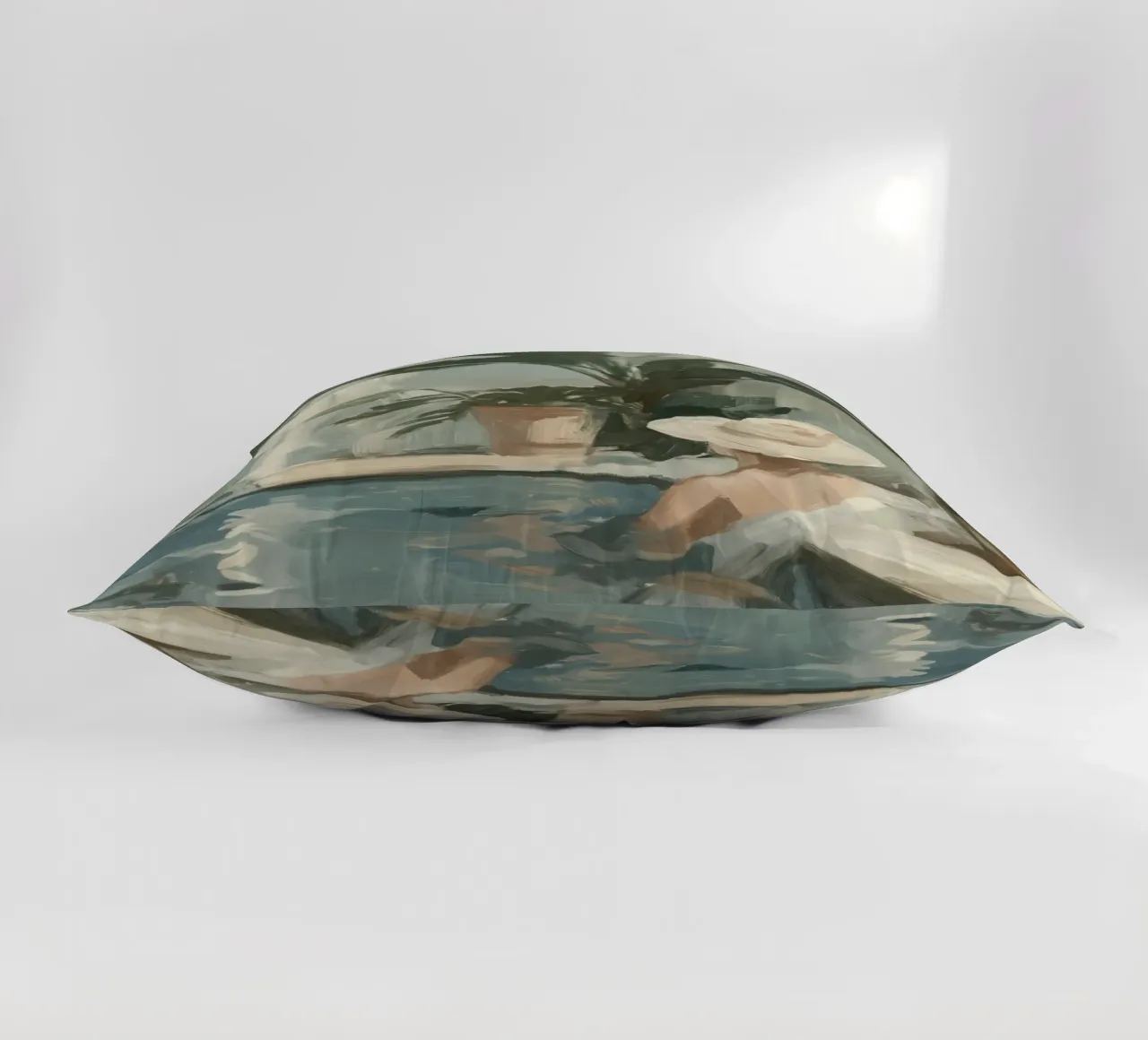 Benessere con cappello di paglia cuscino da Carinaprint