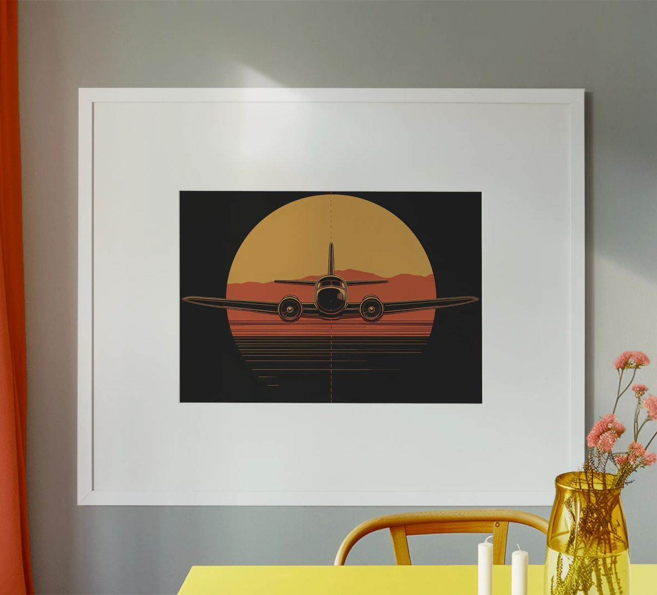 Airplane Sunset poster by Caeson
