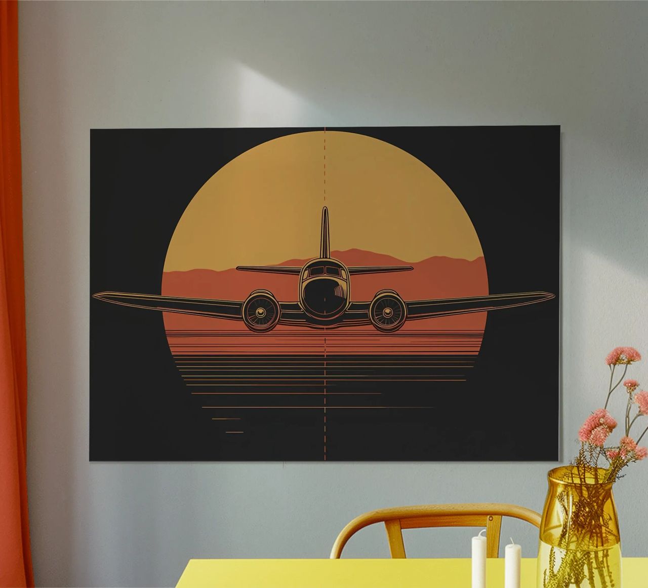 Airplane Sunset poster by Caeson
