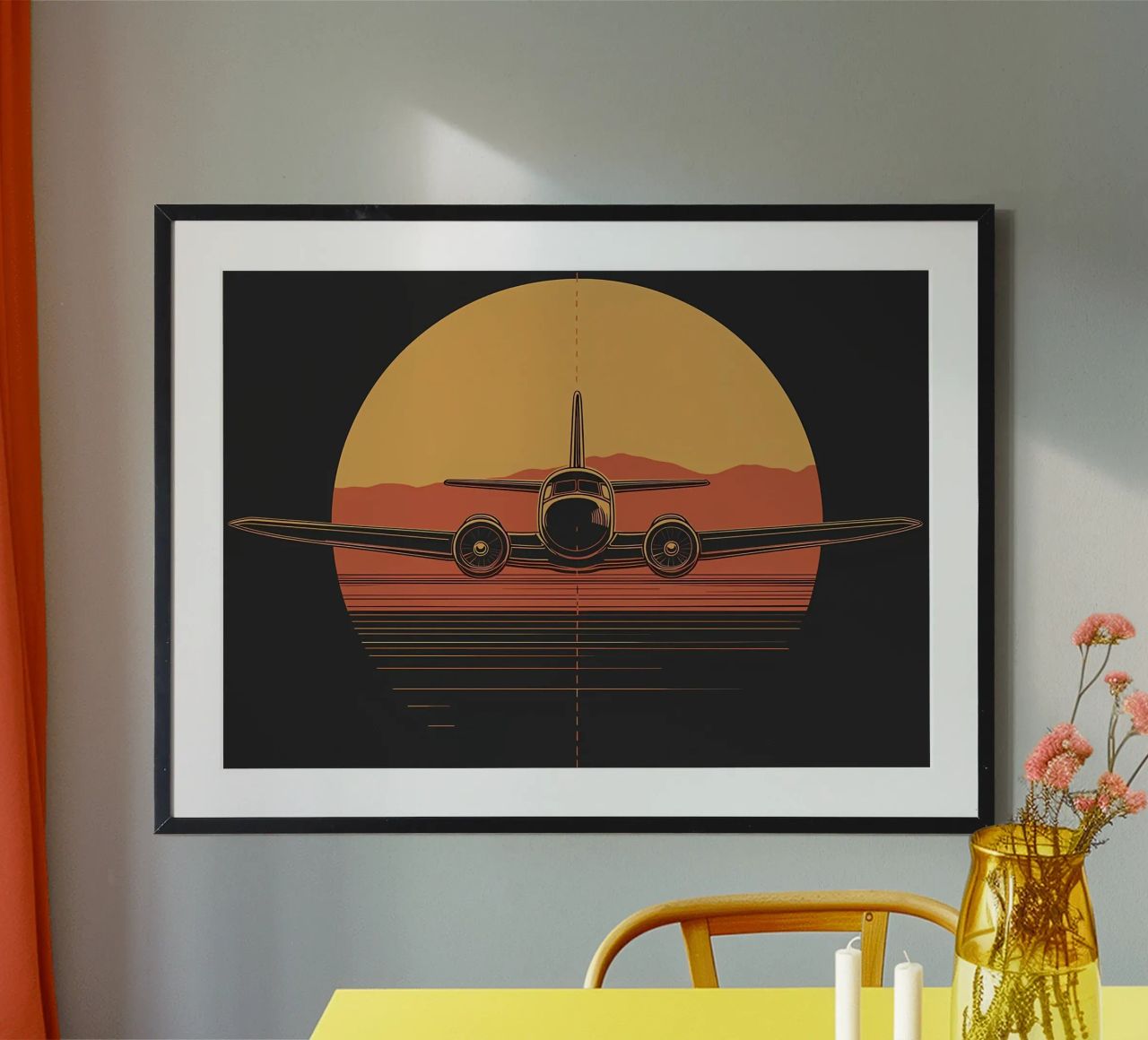 Airplane Sunset poster by Caeson