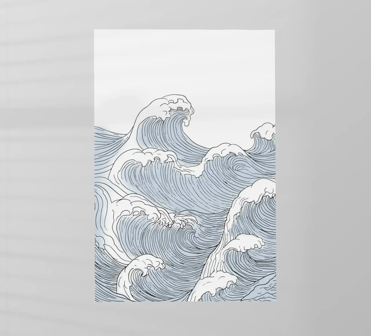 Ocean Wave Illustration backlit film by Melloi Art Print