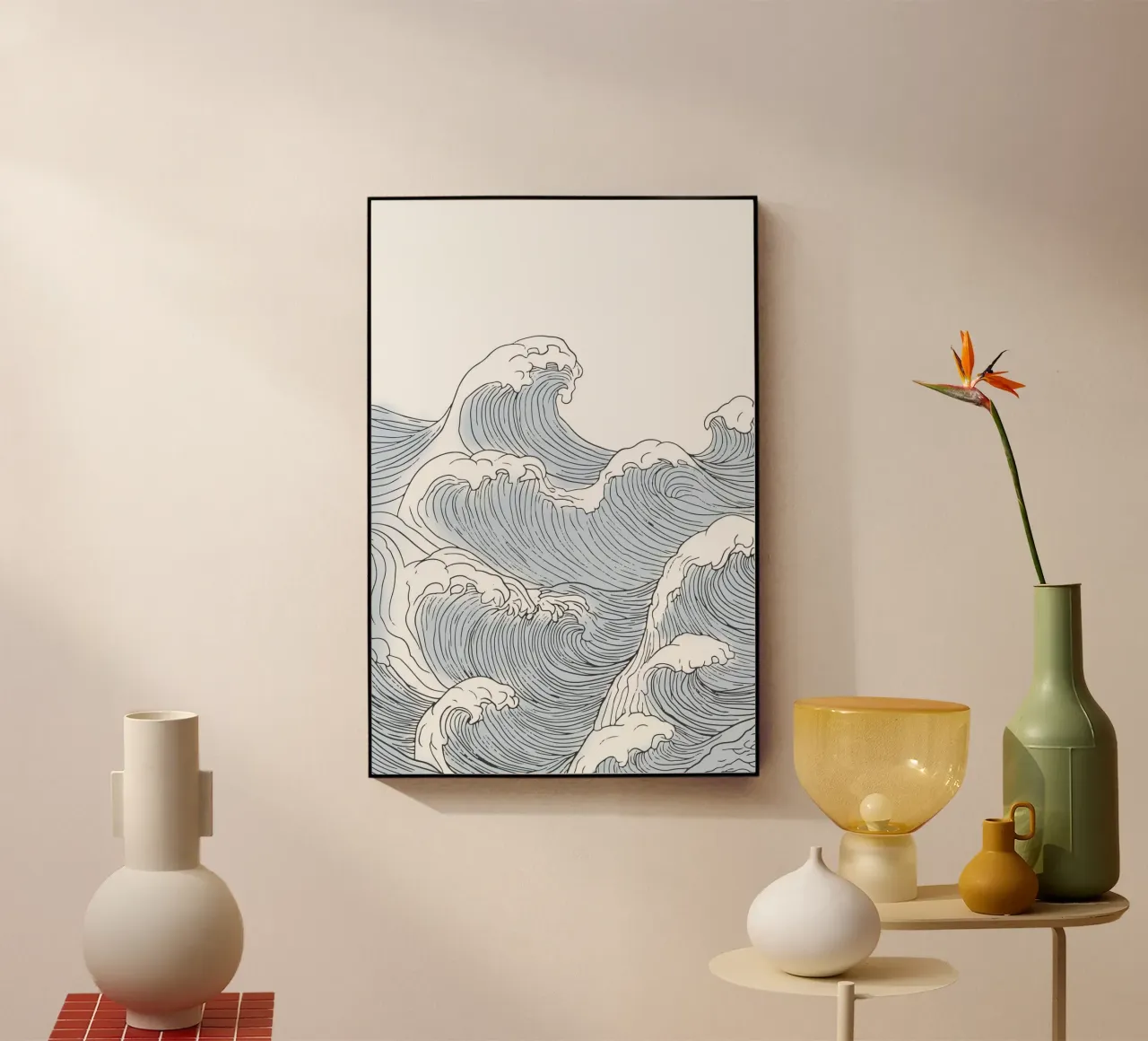 Illustration des vagues de l'océan plexiglas de Melloi Art Print