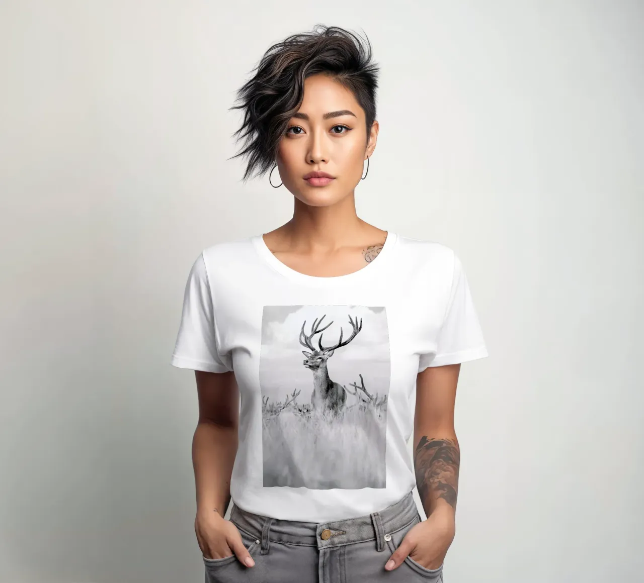Stag Pride by Monika S. Jakubowska women's fitted t-shirt by EyeEm Mobile GmbH