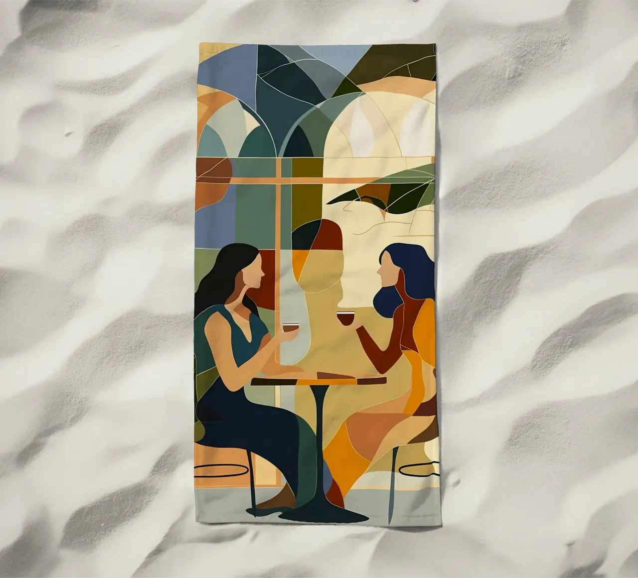 Kaffee-Date-Gespräch Strandtuch von Caeson