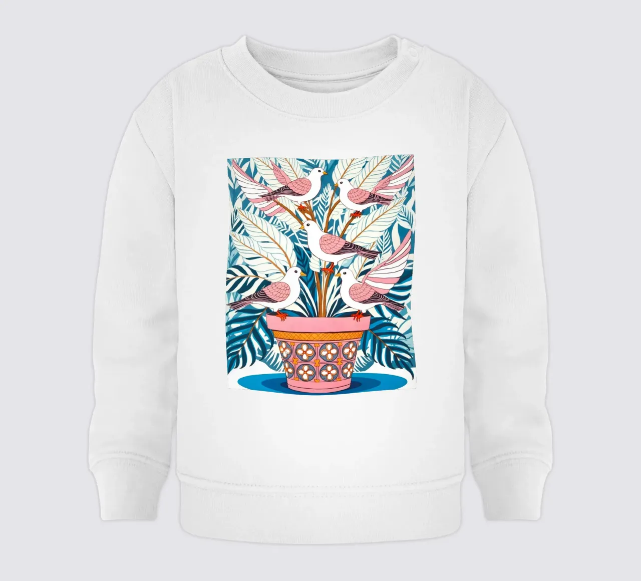 Cinque colombe in fiore felpa neonato da 83oranges