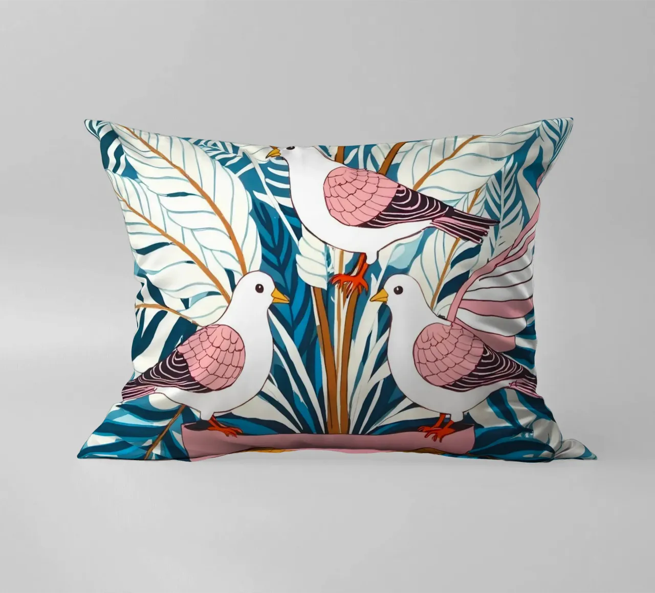 Cinque colombe in fiore cuscino da 83oranges.com