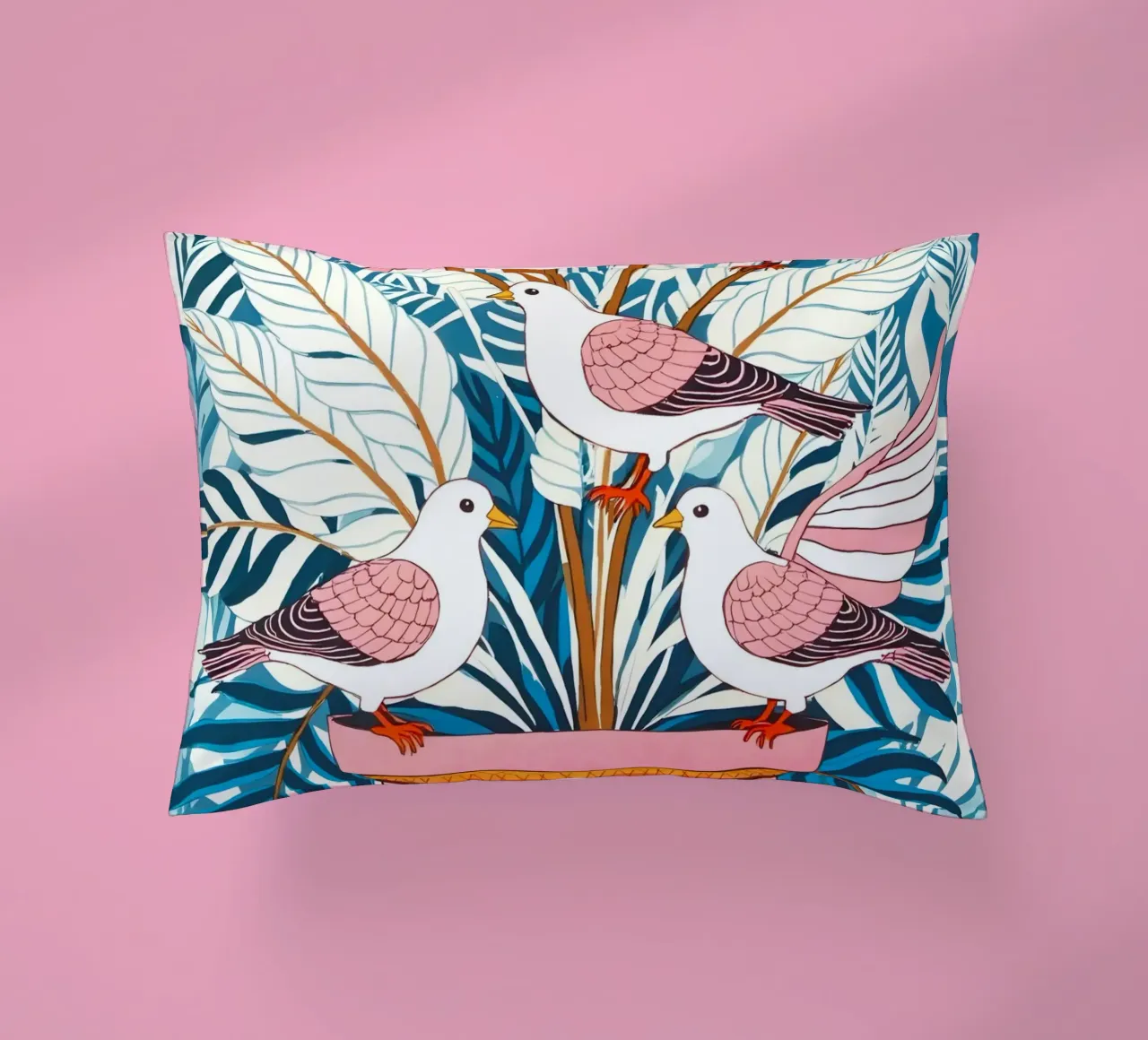 Cinque colombe in fiore cuscino da 83oranges.com