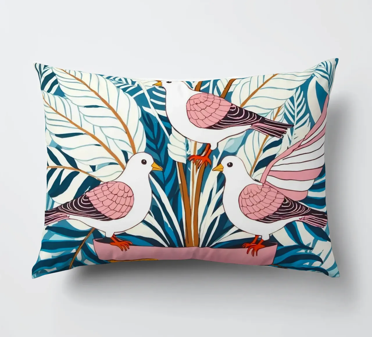 Cinque colombe in fiore cuscino da 83oranges.com