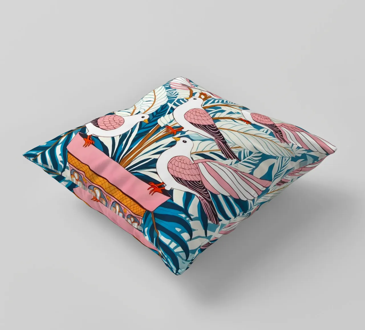 Cinque colombe in fiore cuscino da 83oranges.com