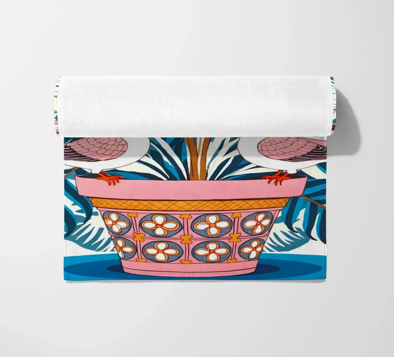 Cinque colombe in fiore telo mare da 83oranges