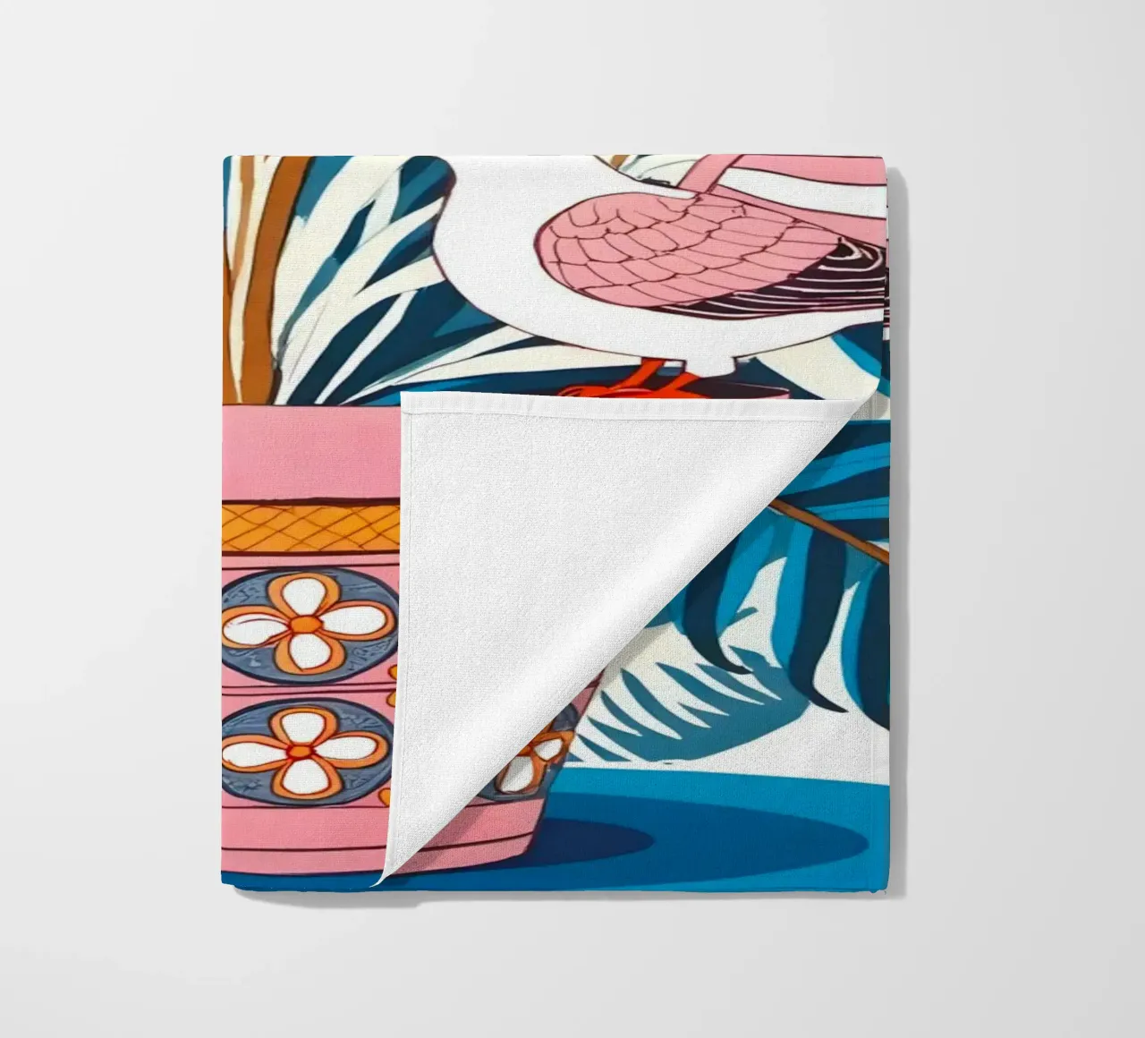 Cinque colombe in fiore telo mare da 83oranges