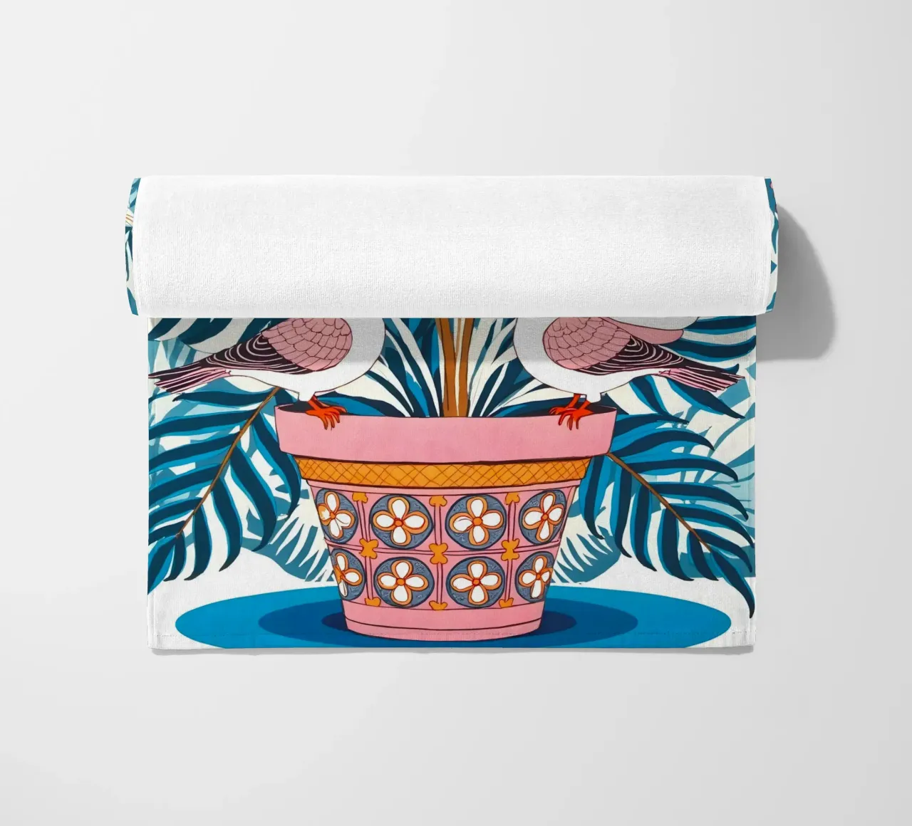 Cinque colombe in fiore telo mare da 83oranges