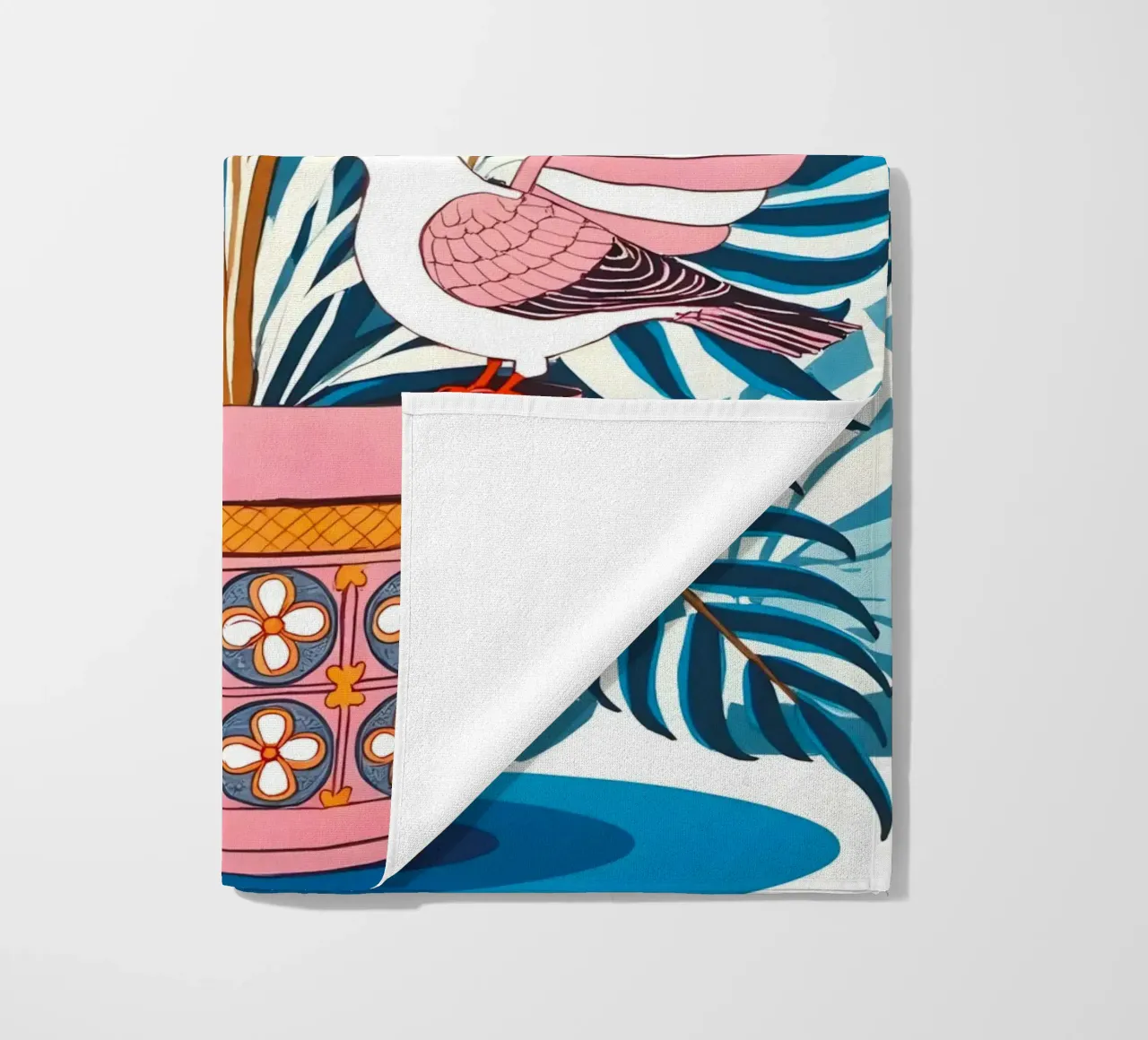 Cinque colombe in fiore telo mare da 83oranges