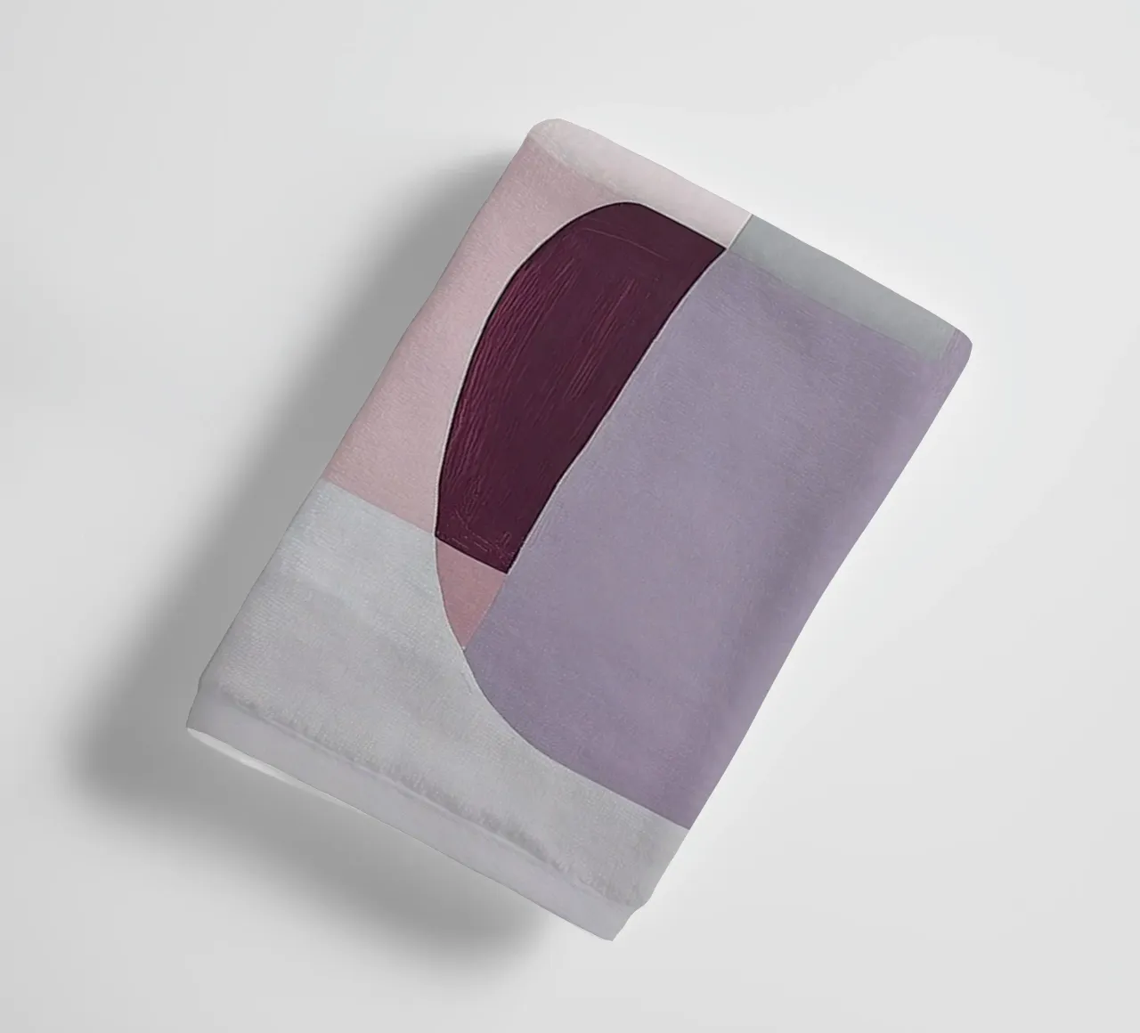 Abstract Scandi Paars Violet Beige Grijs Abstract Eigentijds badhanddoek van Euphoria Theresa