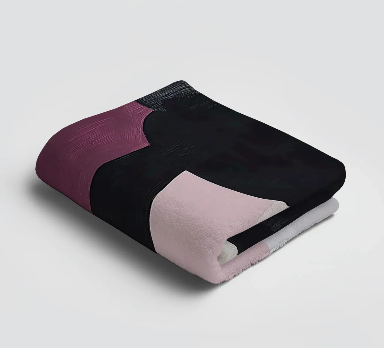 Abstract Scandi Paars Violet Beige Grijs Abstract Eigentijds badhanddoek van Euphoria Theresa