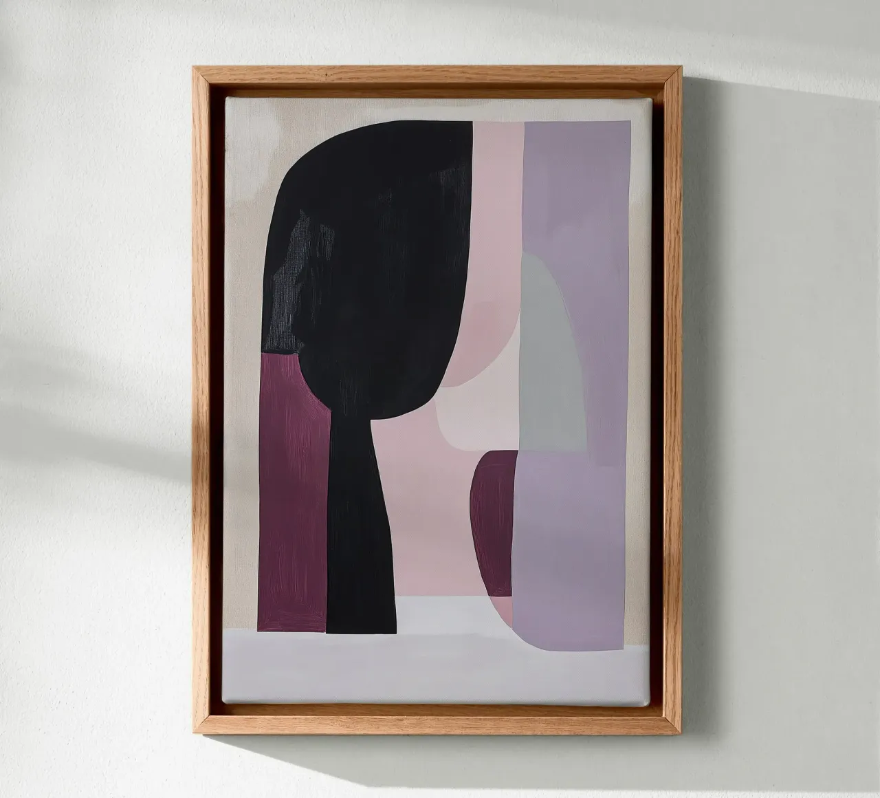 Abstract Scandi Paars Violet Beige Grijs Abstract Eigentijds canvas met Baklijst van Euphoria Theresa