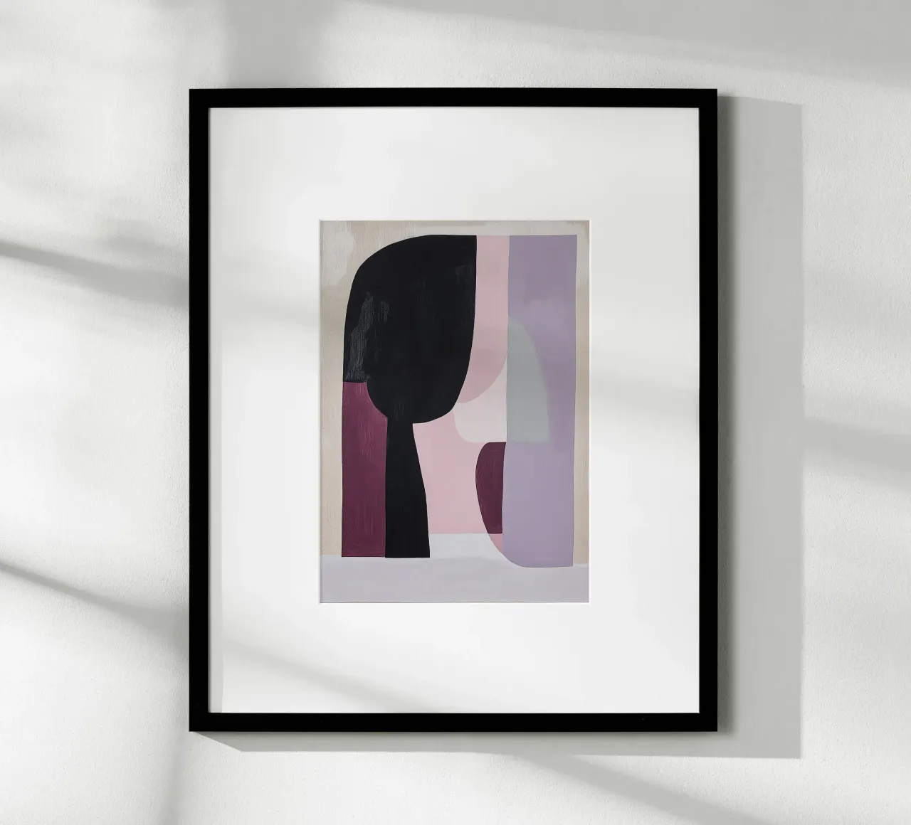 Abstract Scandi Paars Violet Beige Grijs Abstract Eigentijds poster van Euphoria Theresa