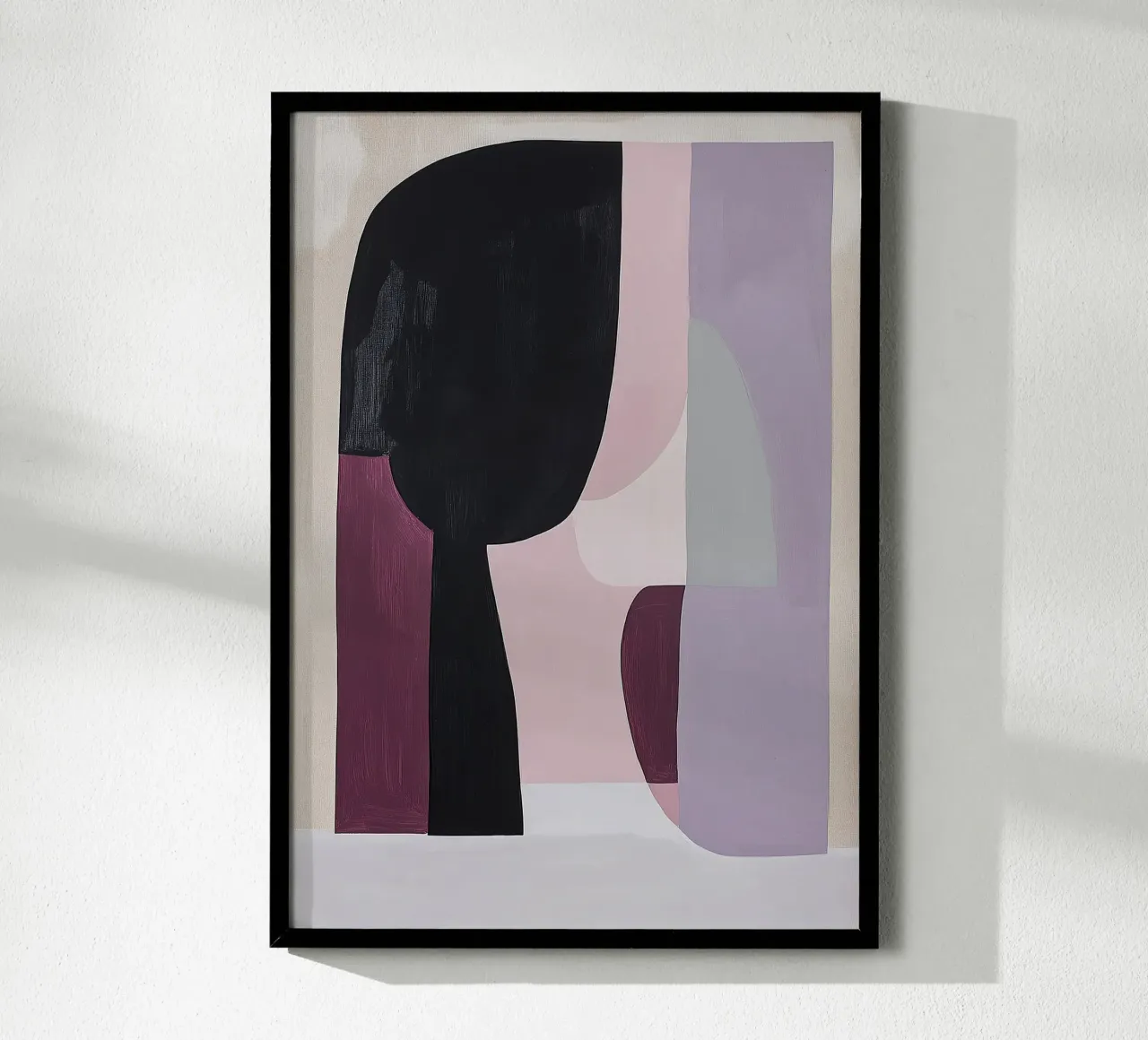Abstract Scandi Paars Violet Beige Grijs Abstract Eigentijds poster van Euphoria Theresa