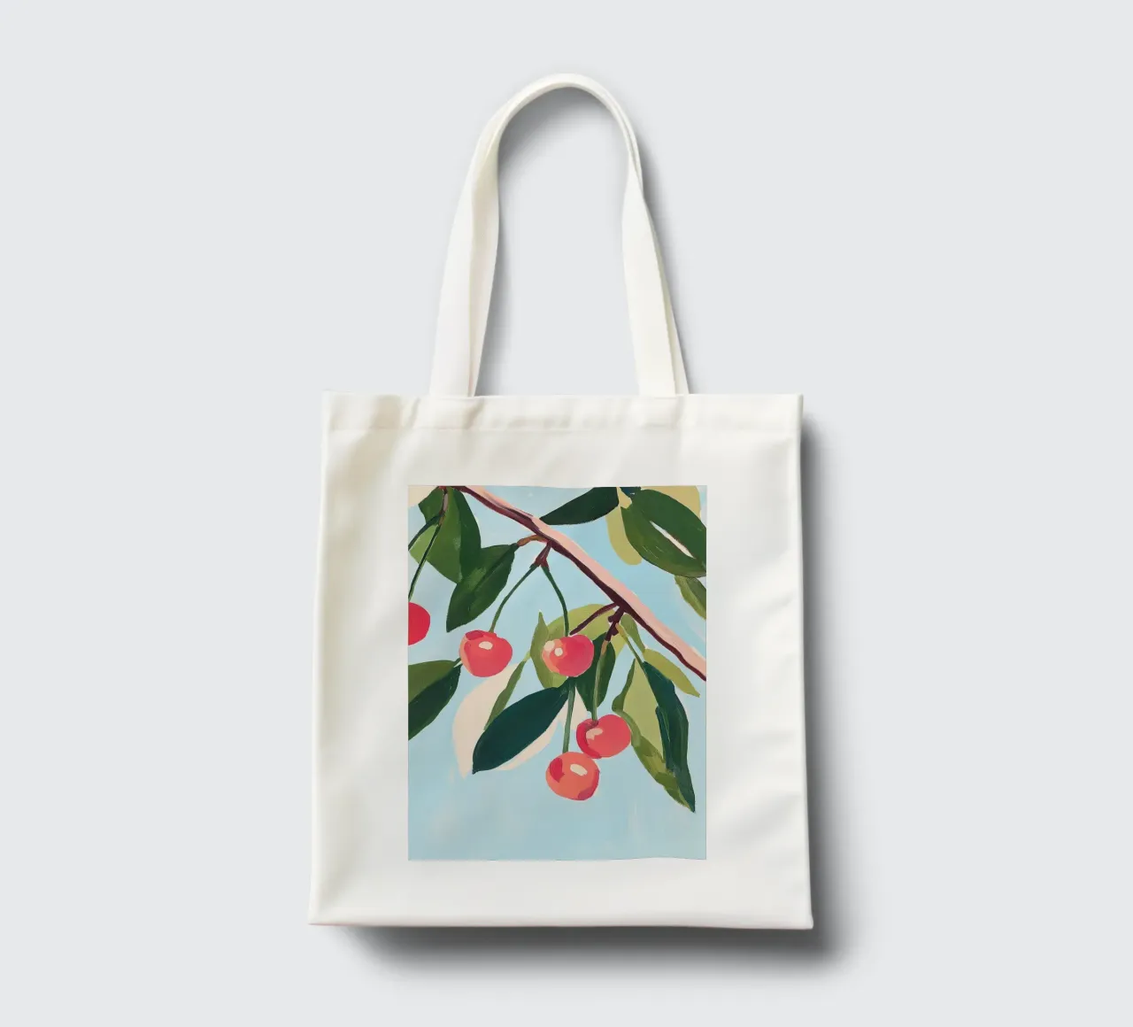 Cherries Summer Botanical Fruit Painting tote bag by Euphoria Theresa