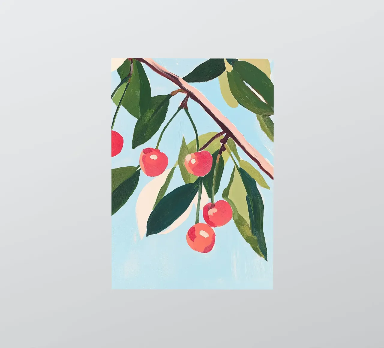 Cherries Summer Botanical Fruit Painting sticker by Euphoria Theresa