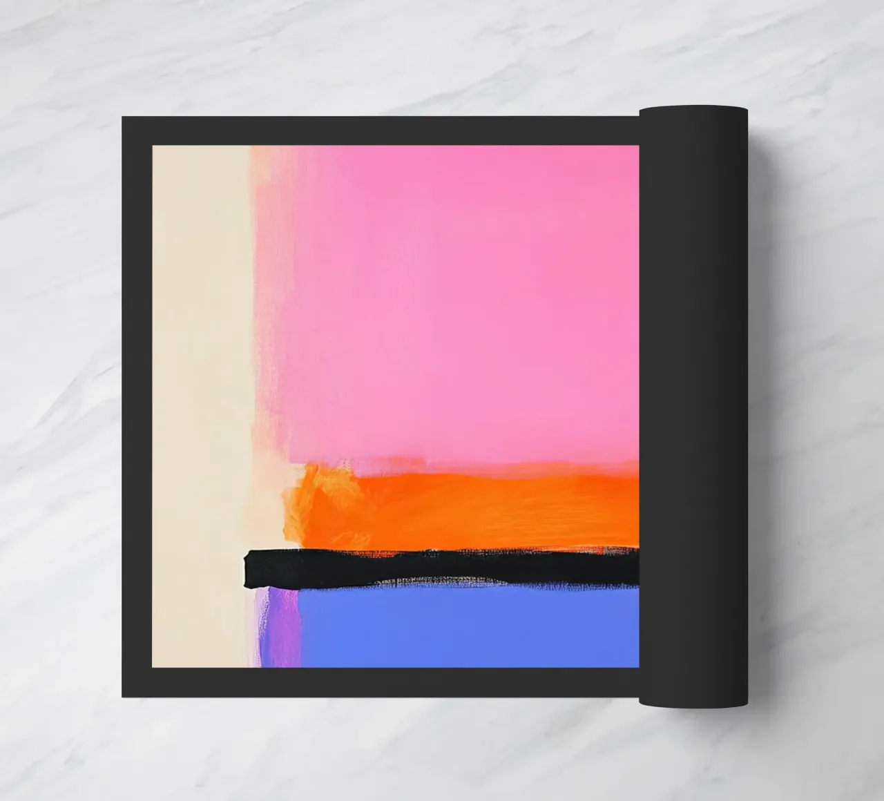 Dopamine Décor Abstract Pink Blue Modern doormat by Euphoria Theresa
