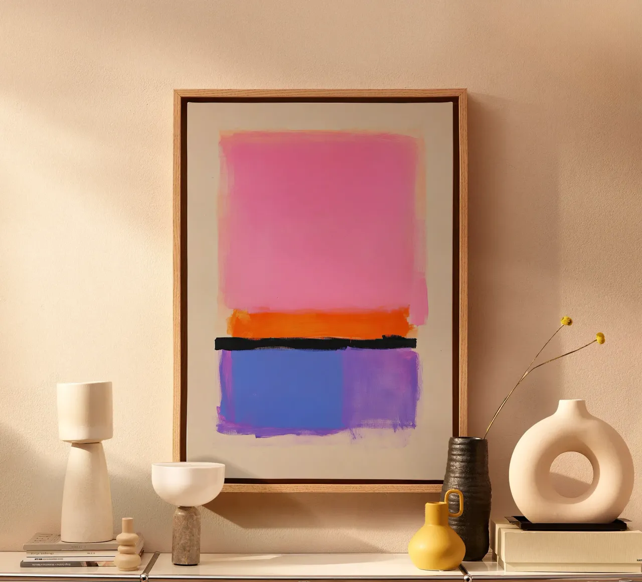 Dopamine Décor Abstrait Rose Bleu Moderne toile de Euphoria Theresa