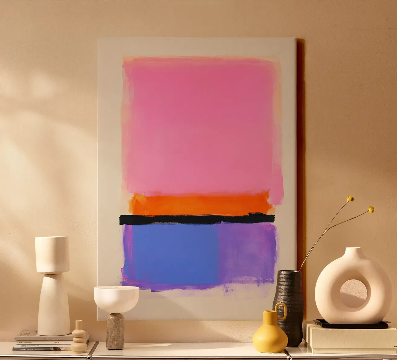 Dopamine Décor Abstrait Rose Bleu Moderne toile de Euphoria Theresa