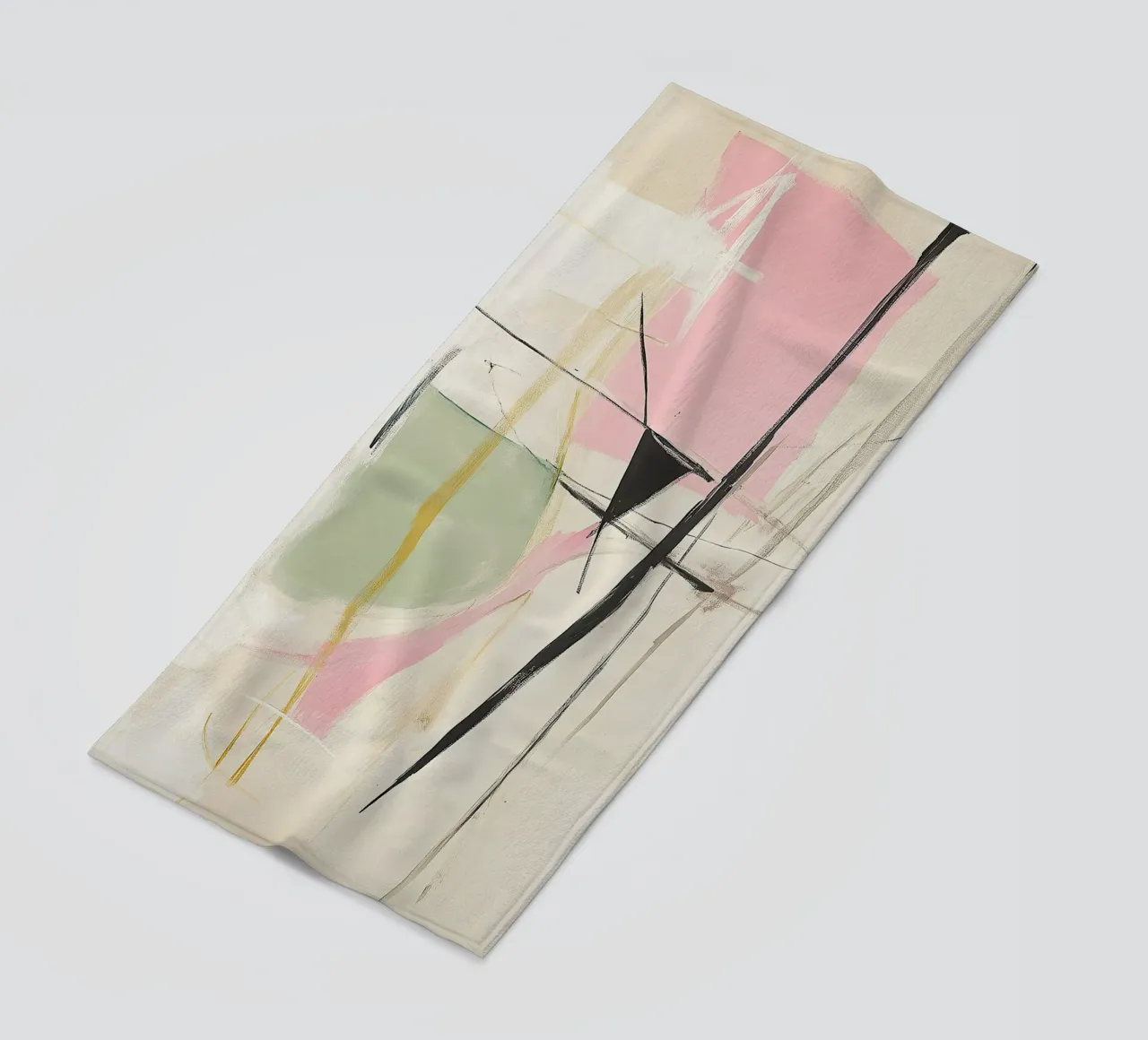 Minimal Contemporary Sage Pastel Abstract beach towel by Euphoria Theresa