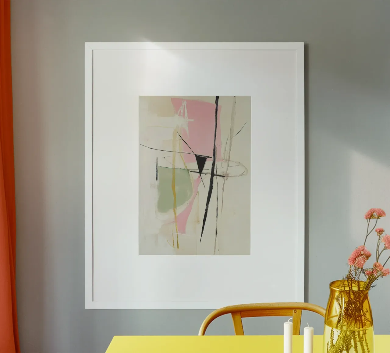 Minimal Eigentijds Pastel Abstract poster met aluminium frame van Euphoria Theresa