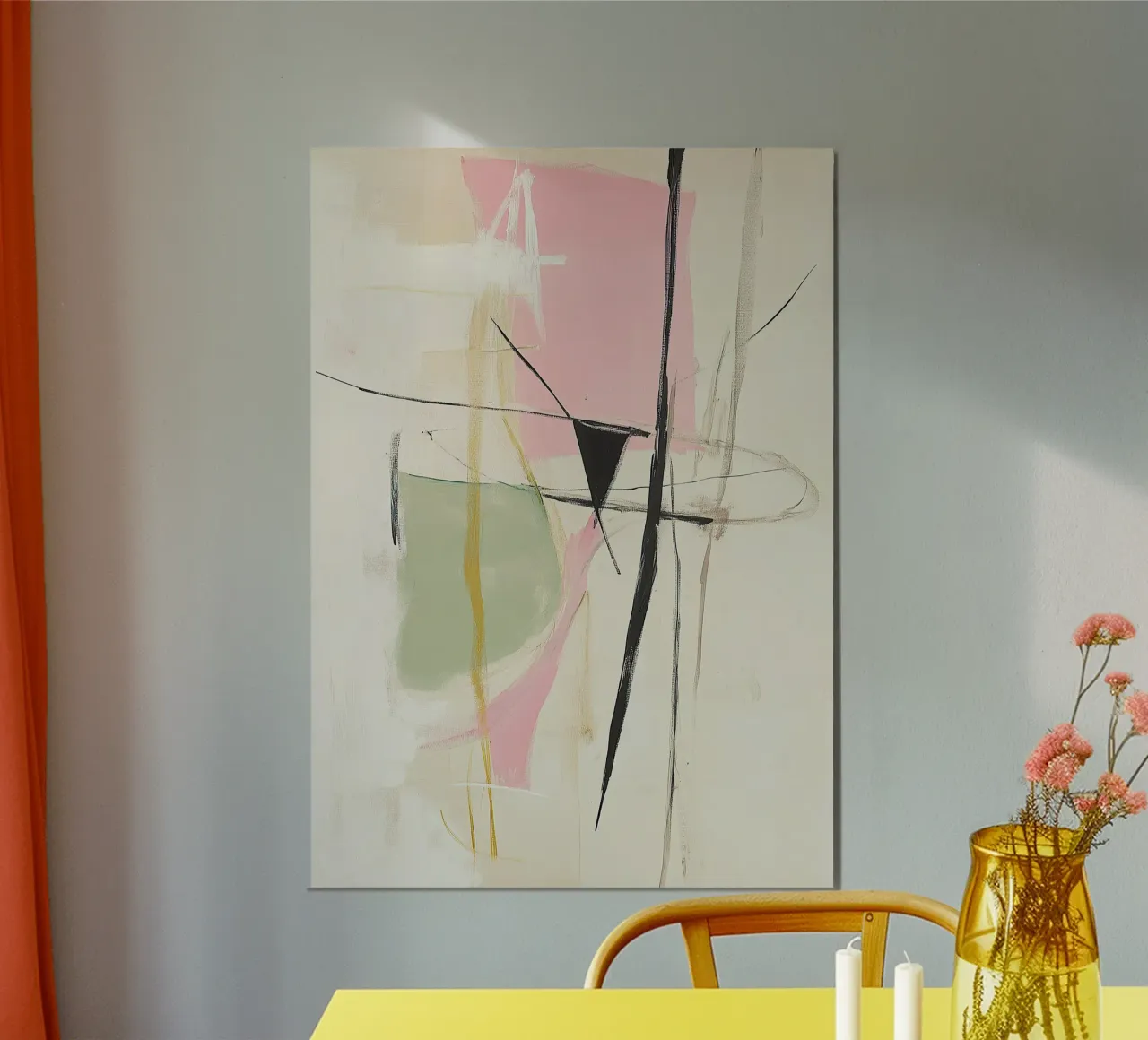 Minimal Eigentijds Pastel Abstract poster met aluminium frame van Euphoria Theresa