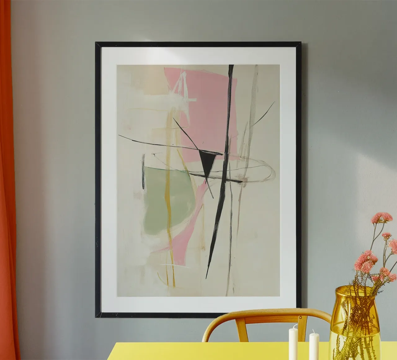 Minimal Eigentijds Pastel Abstract poster met aluminium frame van Euphoria Theresa
