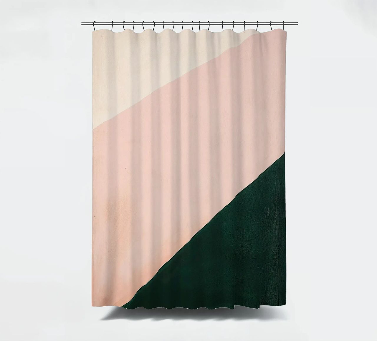Japandi Minimalistisch Abstrakt Linien Geometrisch Rosa Duschvorhang von Euphoria Theresa