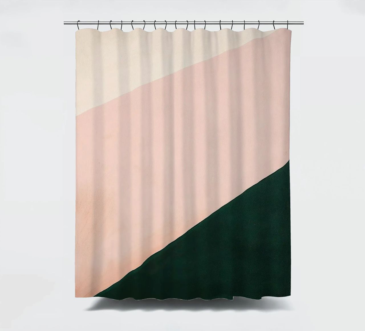 Japandi Minimalistisch Abstrakt Linien Geometrisch Rosa Duschvorhang von Euphoria Theresa