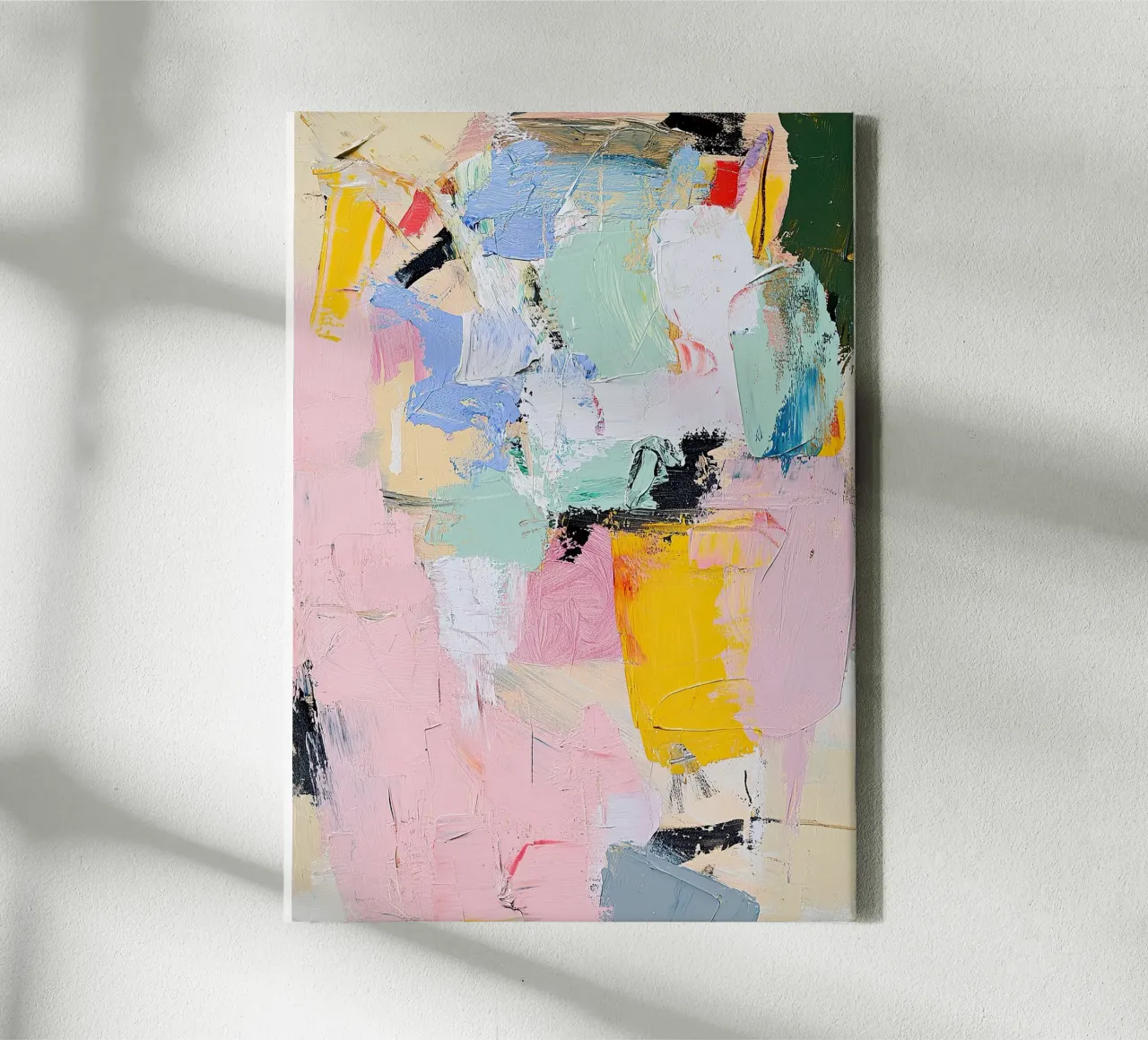 Abstract Shabby Pastel Pink canvas by Euphoria Theresa