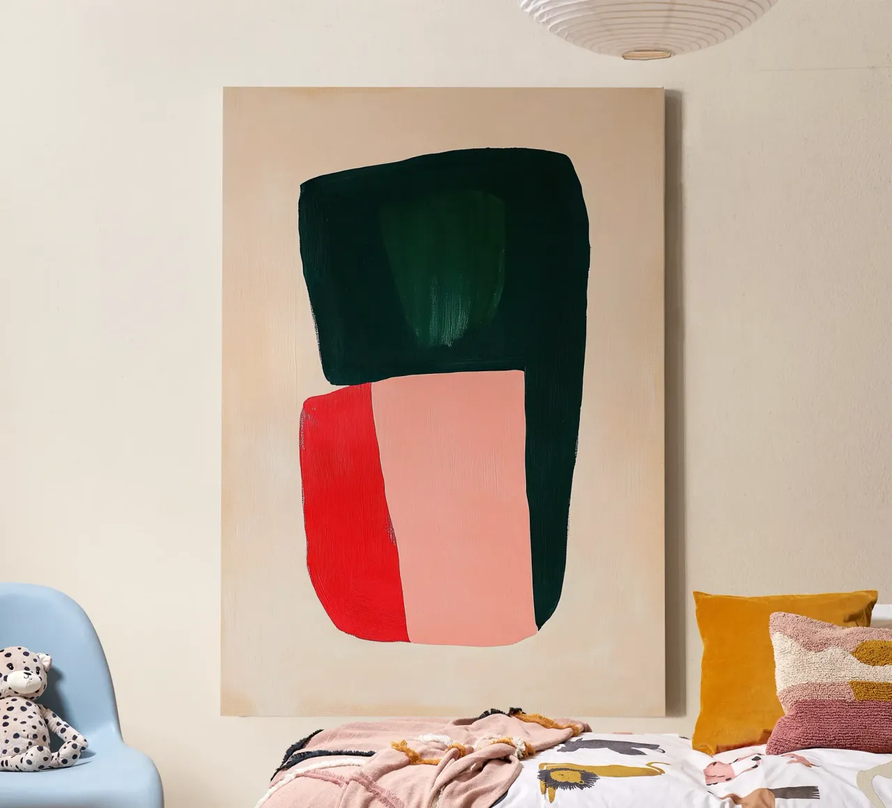 Eigentijds Modern Abstract Roze Scandi canvas van Euphoria Theresa