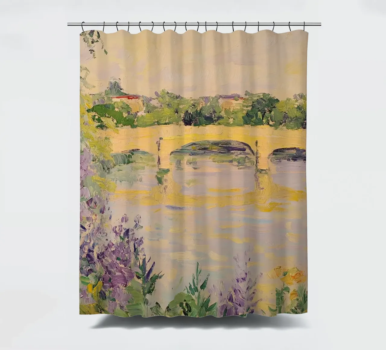 L'impressionista Monet ispira il paesaggio a pastello tenda da doccia da Euphoria Theresa