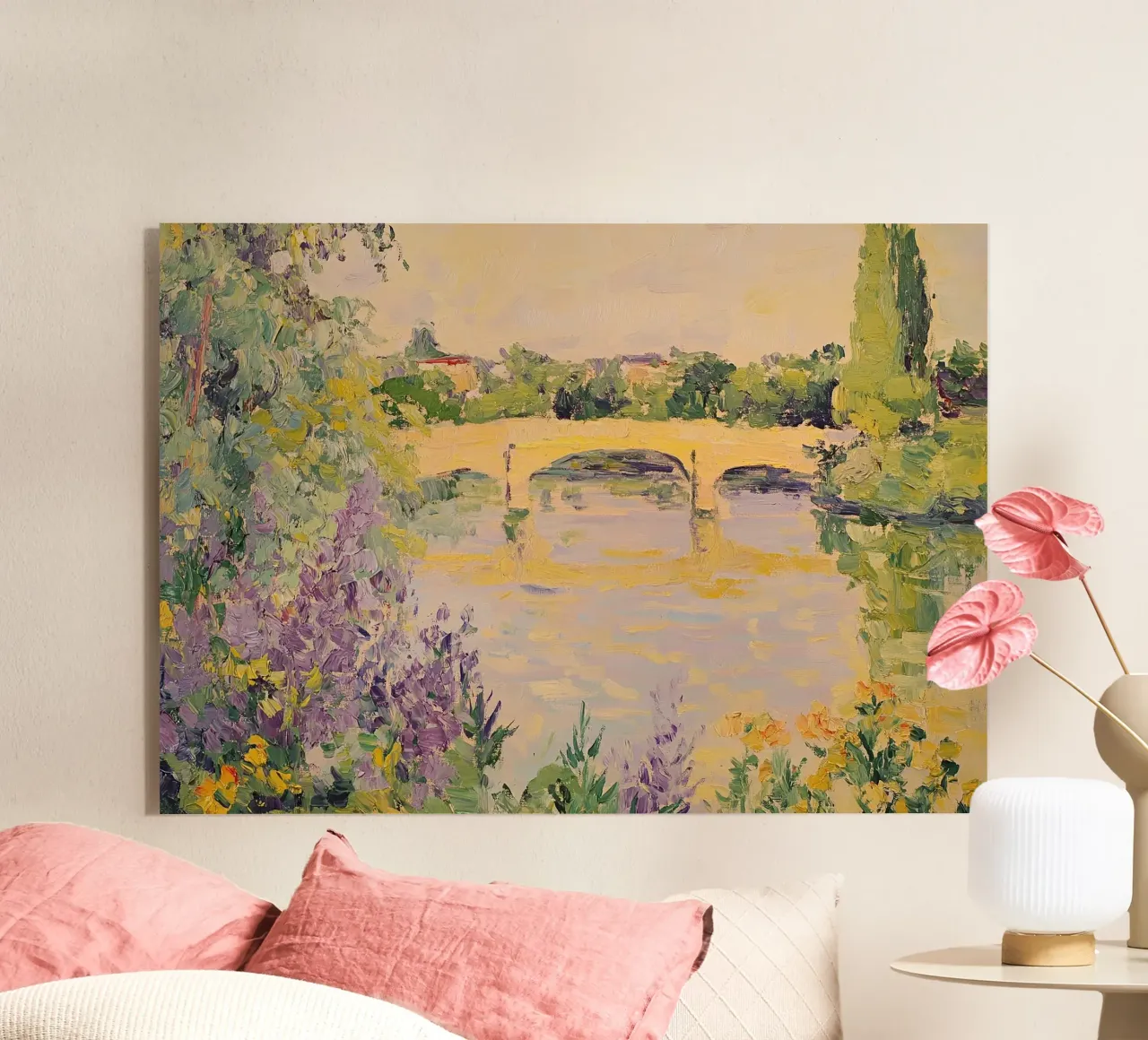 Impressionist Monet inspires pastel landscape acrylic glass by Euphoria Theresa