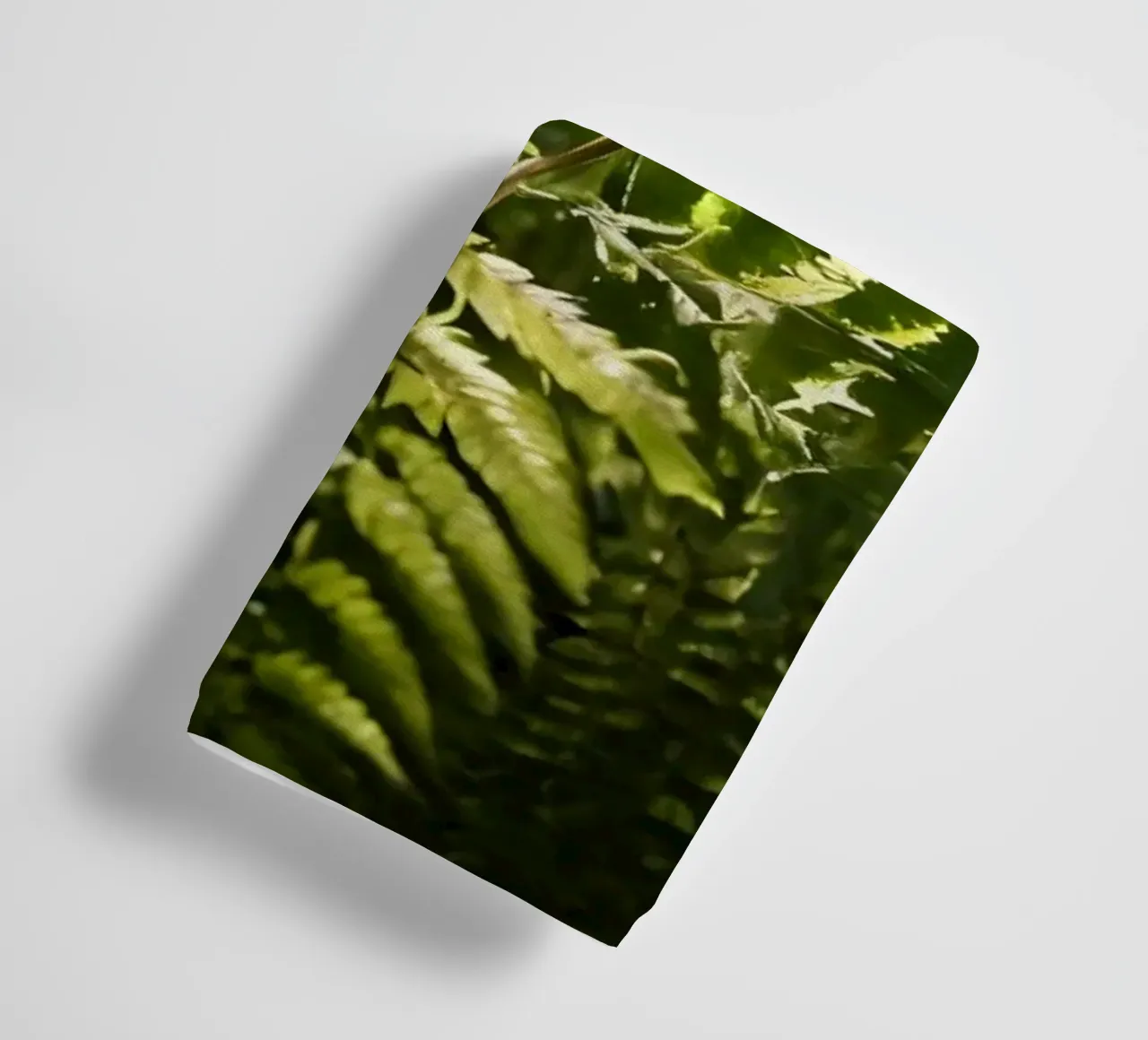 Fougères vertes luxuriantes baignant dans la lumière douce du soleil dans une forêt sereine serviette de bain de DesignDoodle