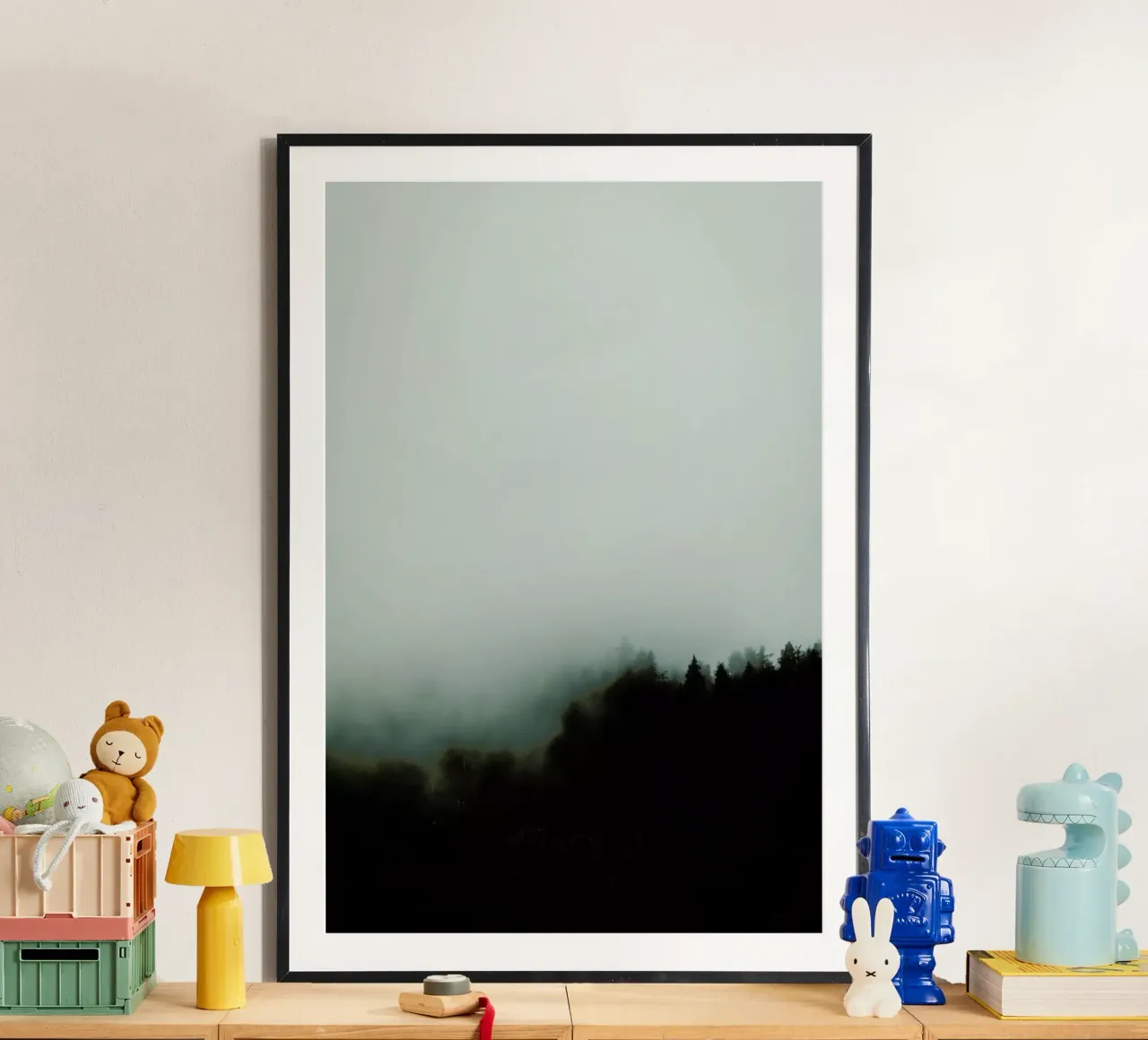 Julia's Forest in the Fog poster con telaio in alluminio da Babett Schultze